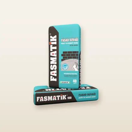 „FASMATİK“ ცემენტისა და პერლიტის ბაზაზე ფასადის თაბაშირი, 25 კგ